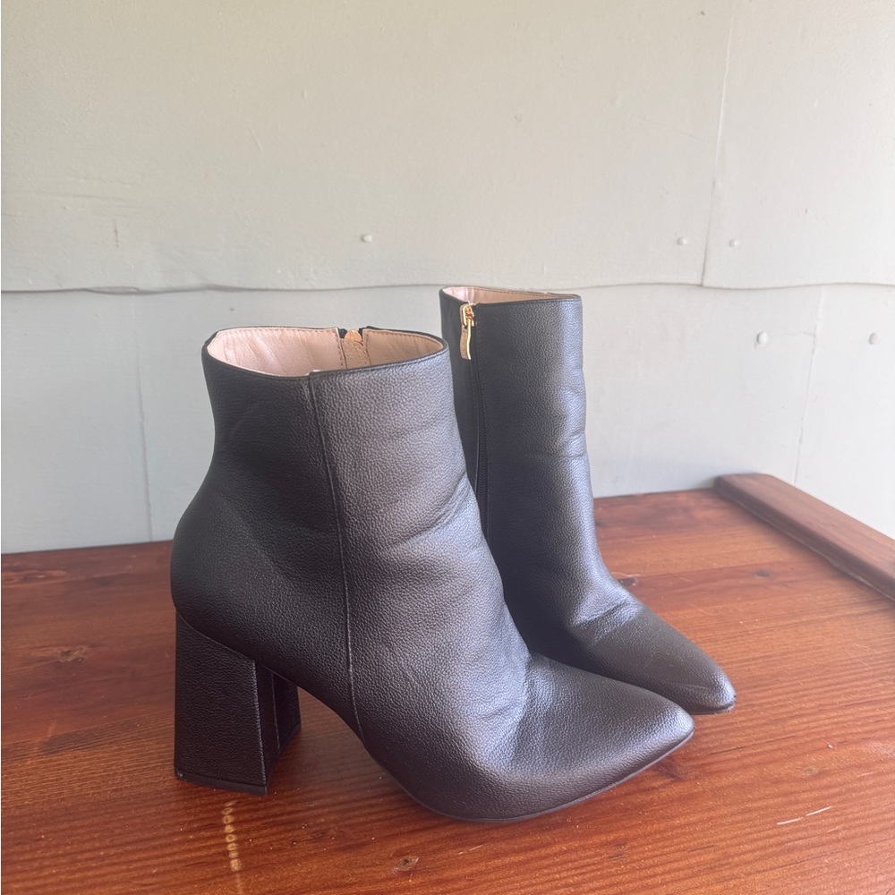 Black Leather Ankle Boots
